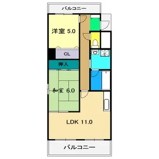 グランドール桜井【6階】の間取り