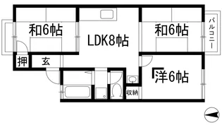 サンコートヨシナガA棟【2階】の間取り