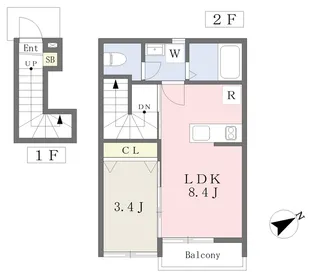 floraison長町南【2階】の間取り