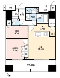 プラウドタワー渋谷【5階】の間取り