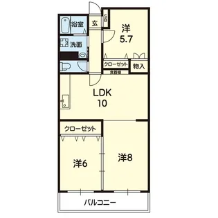 スカイハイツ楠【2階】の間取り