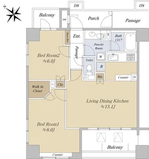 アルス恵比寿メイクス【3階】の間取り