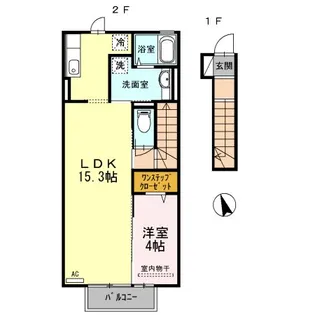 ハピネス和田【2階】の間取り