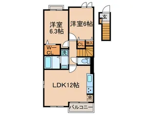 ヒカリレジデンスB【2階】の間取り