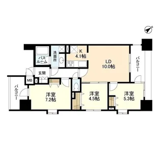 パークフラッツ横濱公園【9階】の間取り