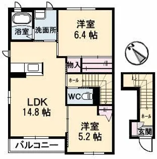 ラ・エスペランサ【2階】の間取り