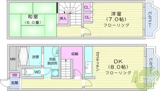 フェリシア小田原マンション【6階】の間取り