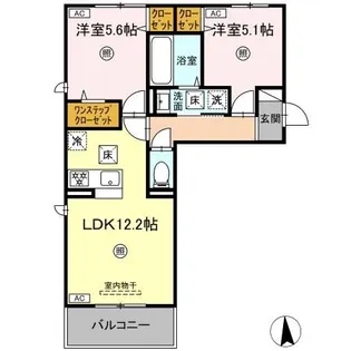 ロータスヒル B棟【2階】の間取り