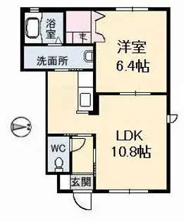 グランドール春日【1階】の間取り