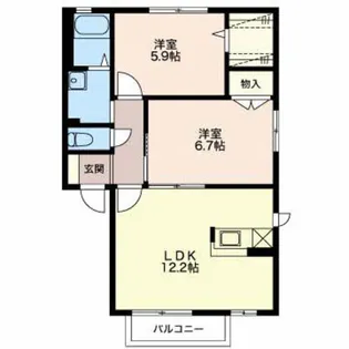 カサグランデB【2階】の間取り