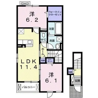 グリーンハイツ本豊田C【2階】の間取り