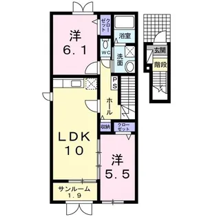 メゾン・ド・プルマージュ【2階】の間取り