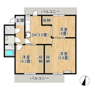 ヴィラナリ-善通寺【4階】の間取り