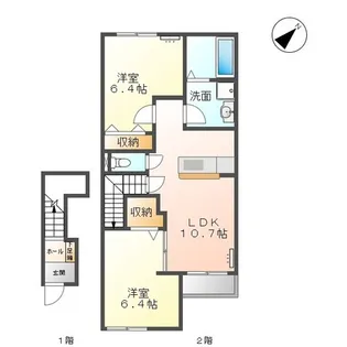 レプレハイツ【2階】の間取り