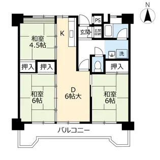 UR本城西【5階】の間取り