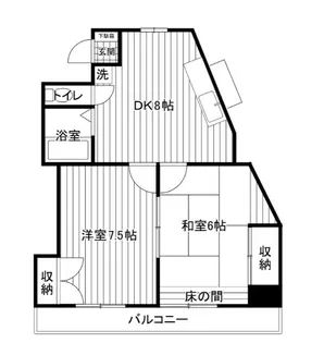 リバーハイム711【4階】の間取り