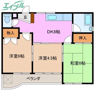 カーサバレンシアときわ【1階】の間取り