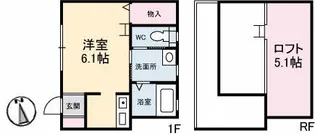 シュベール富安【1階】の間取り