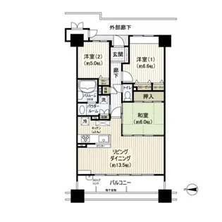 サーパス長町南【8階】の間取り