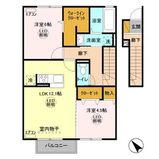 ジャルダン・ドゥ・ローズ【2階】の間取り