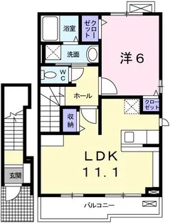 アンソレイエ飾磨 II番館【2階】の間取り