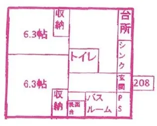 グランデュールKAJIGAYA【2階】の間取り