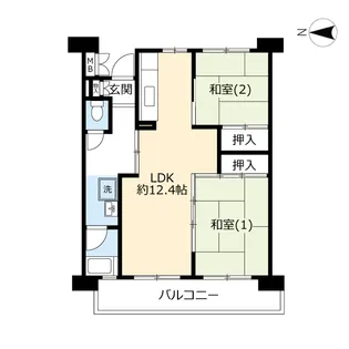 UR昭島つつじが丘ハイツ【9階】の間取り