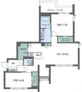 ザ アビュータス ヒルズ柿の木坂【2階】の間取り