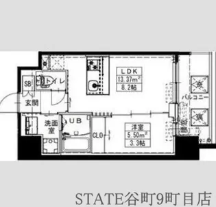 S-RESIDENCE難波西alter【4階】の間取り