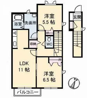 ノースヴェレッジ V B棟【2階】の間取り