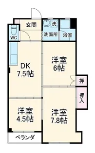 コーポ菊川【1階】の間取り