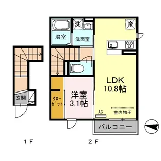 プリムヴェール弐十弐番館【2階】の間取り