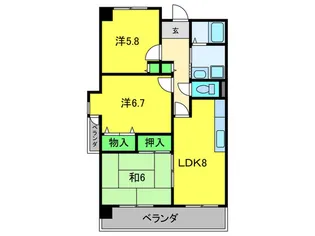 ベルメゾン堺【2階】の間取り