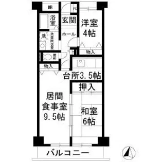 フレール綾瀬1【5階】の間取り