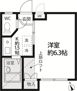 ウィルコート北町【1階】の間取り