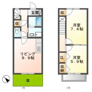フォレストリバーB【1階】の間取り
