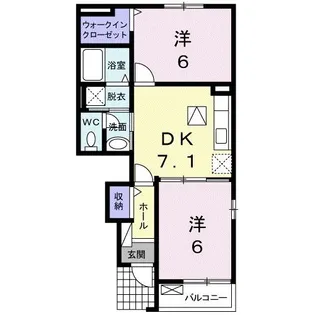 エスポワールB【1階】の間取り