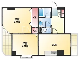 Max恵美須【6階】の間取り