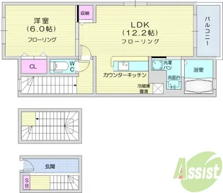 プレジール北中山【3階】の間取り