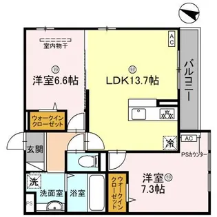 パサログランデ上野芝【3階】の間取り
