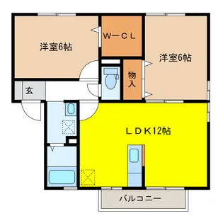 岐阜県岐阜市日置江2【アパート】の間取り
