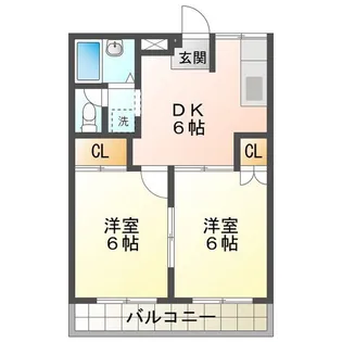 シティハイツ早川【1階】の間取り