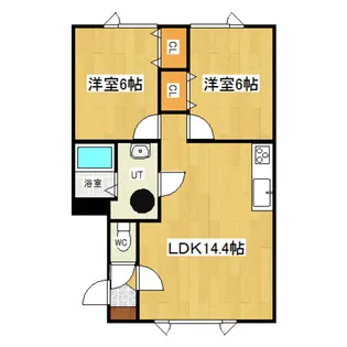 リバティパオ【1階】の間取り