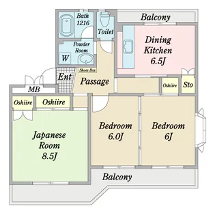 メゾン富貴【1階】の間取り