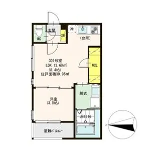 大阪府東大阪市花園東町1【アパート】の間取り