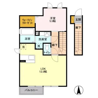 D-ROOM ルピナス203【2階】の間取り