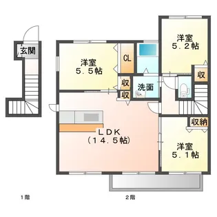 グランマスト郷 D棟【2階】の間取り