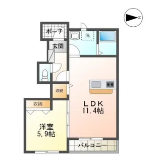 リバティコート永盛【1階】の間取り