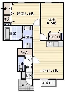 セジュール二見I【1階】の間取り