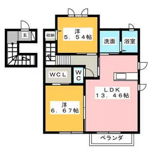 La Amour A棟【2階】の間取り